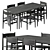 Rustic Dining Table Set 35 3D model small image 1