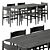 Rustic Dining Table Set 35 3D model small image 2