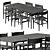 Rustic Dining Table Set 35 3D model small image 3