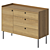 Sleek Vray Credenza: 1 Door, 3 Drawers 3D model small image 1