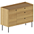 Sleek Vray Credenza: 1 Door, 3 Drawers 3D model small image 2