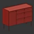 Sleek Vray Credenza: 1 Door, 3 Drawers 3D model small image 4