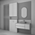 Bathroom Set with Sink Mirror 3D model small image 4