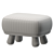 Luxurious Clifford Ottoman with Fur 3D model small image 3