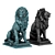 Regal Lion Sitting Sculpture 3D model small image 3