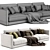 Elegant Blanche Katarina 3-Seater Sofa 3D model small image 3