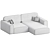 Viena Corner Sofa in Velvet 3D model small image 3