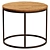 Industrial Round Wood Metal Table 3D model small image 2