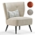 Retro Linen Accent Chair 3D model small image 8