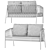 Luxury Outdoor Orka Sofa Set 3D model small image 2