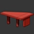 Marble-Top Brushed Oak Side Table 3D model small image 2