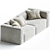 Cozy 2-Seater Sectional Sofa 3D model small image 2