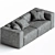 Cozy 2-Seater Sectional Sofa 3D model small image 3