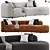 Modern Glamor Round Portofino Sofa 3D model small image 1