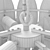 Elegant Vane Chandelier, 6-Lamp Design 3D model small image 5