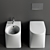 Modern DP Ceramic Toilet Bidet 3D model small image 2