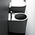 Modern DP Ceramic Toilet Bidet 3D model small image 4