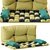 Cushion Mattress Sofa Backrest 3D model small image 1