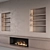 Plastered Wall and Fireplace Combo 3D model small image 2