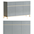 Gray Stone Top Modern Sideboard 3D model small image 1