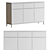 Gray Stone Top Modern Sideboard 3D model small image 2