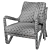 Elegant Hand-Carved Taylor Armchair 3D model small image 7