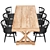 Modern Shaker Dining Set 3D model small image 2