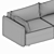 Volga Straight Sofa Bed 3D model small image 7