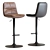 Modern Counter Stool with Cushion 3D model small image 1