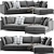 Modern B&B Italia Ray Sofa 3D model small image 2