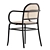 Stylish Rattan Oak Dining Chair 3D model small image 2