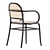 Stylish Rattan Oak Dining Chair 3D model small image 4