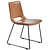 Modern Brown Steel Leg Chair 3D model small image 1