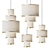 Golden White Pendant Light Fixture 3D model small image 1