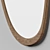 Mid-Century Wood Frame Wall Mirror 3D model small image 3