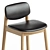 Sleek Leather Oak Bar Stool 3D model small image 2