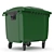 Outdoor Waste Bin 1100L with Lid 3D model small image 2