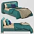 Modern Double Bed Model - 3D Corona Render 3D model small image 1