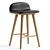 Stylish Leather Bar Stool 3D model small image 1