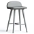 Stylish Leather Bar Stool 3D model small image 4