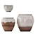 Handcrafted Plant Pots Trio 3D model small image 5