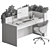 Office Furniture Set for Employees 3D model small image 7