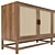 Indonesian Light Wood Rattan Sideboard 3D model small image 3