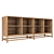 Indonesian Light Wood Rattan Sideboard 3D model small image 5