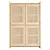 European Oak Roots Cupboard, 4-Door 3D model small image 2