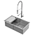 Kraus Workstation Stainless Steel Sink 3D model small image 7