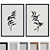 Botanical Silhouette Picture Frame Set 3D model small image 1