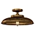 Industrial Brass Dome Flush Mount 3D model small image 1