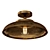 Industrial Brass Dome Flush Mount 3D model small image 3