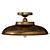 Industrial Brass Dome Flush Mount 3D model small image 5